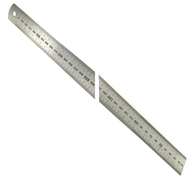 EISCO 1 Meter Stainless Steel Ruler with Stamped Centimeter and Millimeter Graduations
