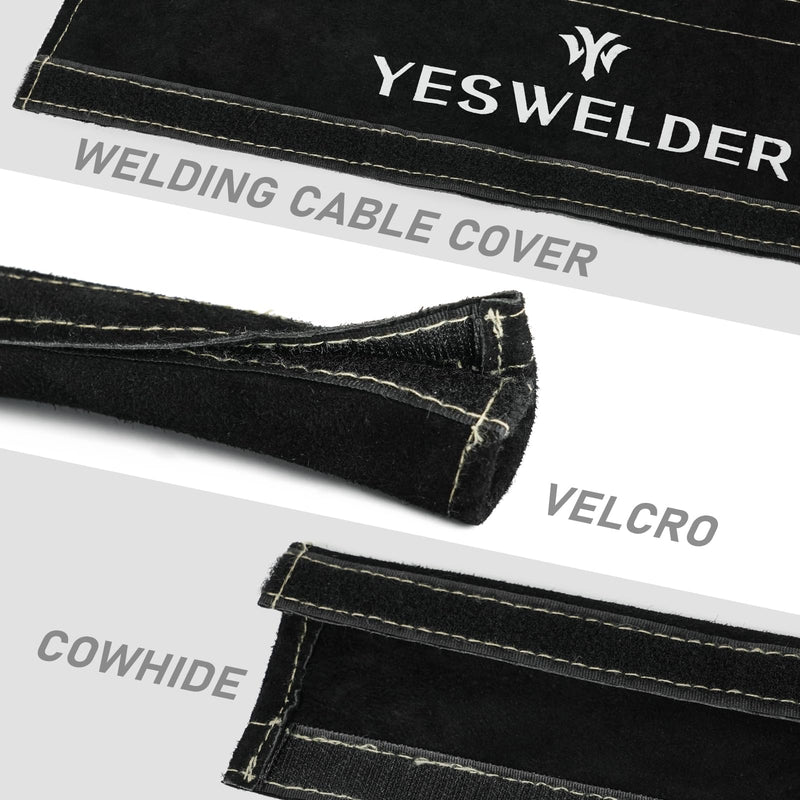 YESWELDER TIG Welding Torch Cable Cover Flame Resistant Leather Black Cover 7.6 Meters(25 Feet Length) 25 Feet(7.6 Meters)