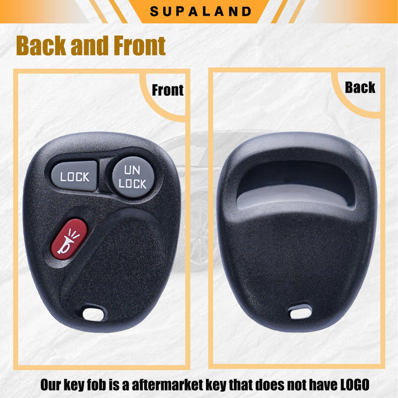 SUPALAND Key Fob Remote Fits for Chevrolet Silverado Tahoe Suburban Chevy GMC Yukon Sierra Cadillac Escalade 1998-2002 Keyless Control Replacement KOBUT1BT KOBLEAR1XT