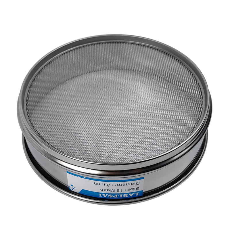 18 Mesh Lab Sieves 8" Diameter 304 Stainless Steel Wire Cloth Test Sieve for Industrial Laboratory Home 18 mesh