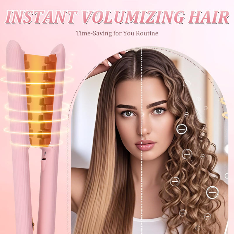 Hair Crimper for Women, Crimping Iron Hair Crimper with 3 Gear, Auto Shut Off & Negative Ion for Long-Lasting Root Volume Fluffy Hairstyle