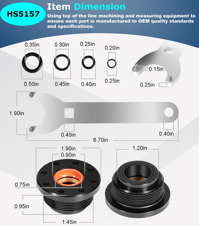Camoo HC5345 Seal Kit for Seastar Front Mount Hydraulic Steering Cylinder Seal & Pin Wrench HS5157 Kit for HC6750, HC6751, HC5340, HC5341, HC5342, HC5343, HC5344, HC5346, HC6754, HC6755