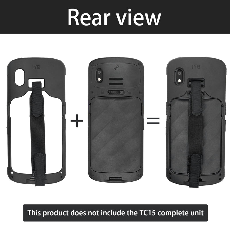 TC15 Protective Case with Handstrap for Zebra TC15 Barcode Scanner Handheld Mobile Computer, Rugged Bumper Cover including strap