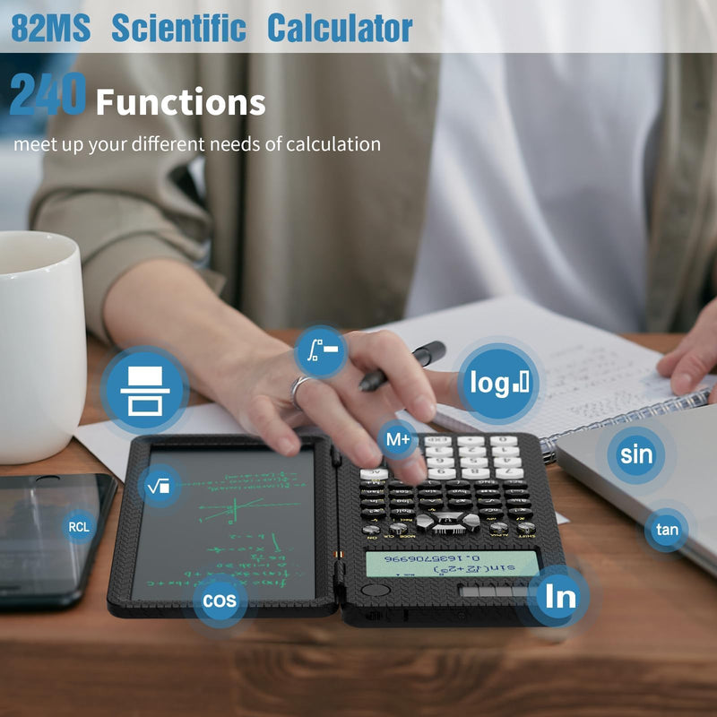 82MS Scientific Calculator and Basic Calculator Calculator with Writing Pad
