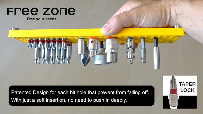 Free Zone Bit Organizer Set (Green) – 158-Hole Bit Storage – 1/4" Hex Bits & Drive Bits Adapter Storage – Toolbox Storage (Tools Not Included) Green