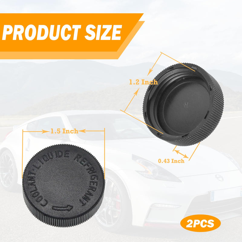 21712-79900 Black Coolant Reservoir Cap 2PCS Engine Radiator Coolant Water Tank Cap Radiator Overflow Tank Lid Cap Compatible with Nissan Murano Rogue Versa Quest, Fit for Infiniti EX35 FX37 G35 M35