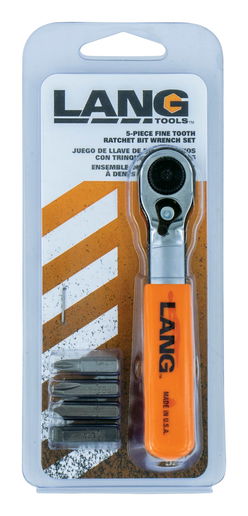 Lang Tools 5221 5-Piece Fine Tooth Bit Wrench Set , Black