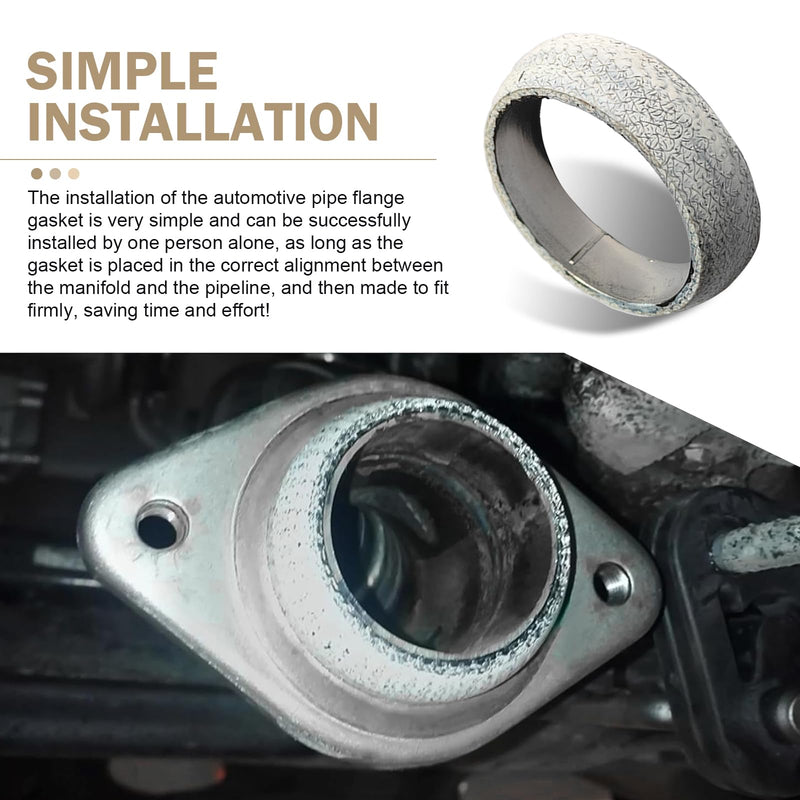 2PCS Exhaust Manifold Gasket, 2.56inch Sealed Exhaust Manifold Gasket, Prevent Leaking Between Exhaust Pipe and Exhaust Manifold, Universal Replacement Donut Gasket (65MM) 65MM/2.56Inch