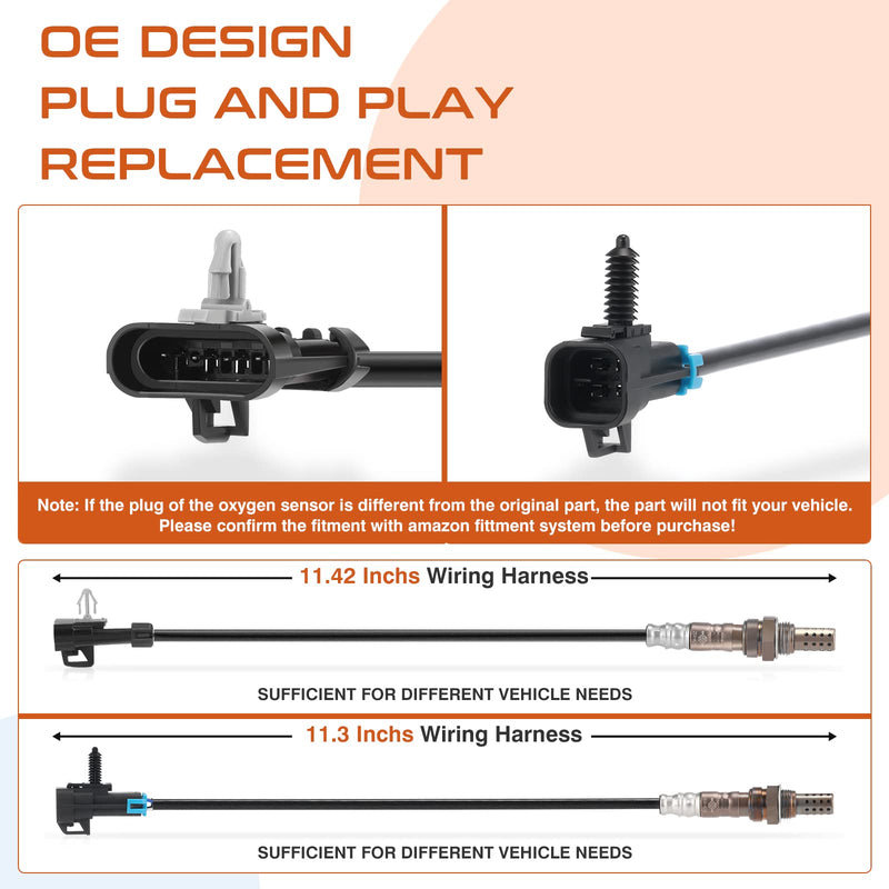 234-4012 234-4018 Oxygen Sensor O2 Sensor Compatiable with Chevy Silverado 1500 Tahoe Suburban Express 1500 Suburban, GMC Yukon XL Sierra Cadillac Escalade 2344012 SU187 250-24018 4 Pack