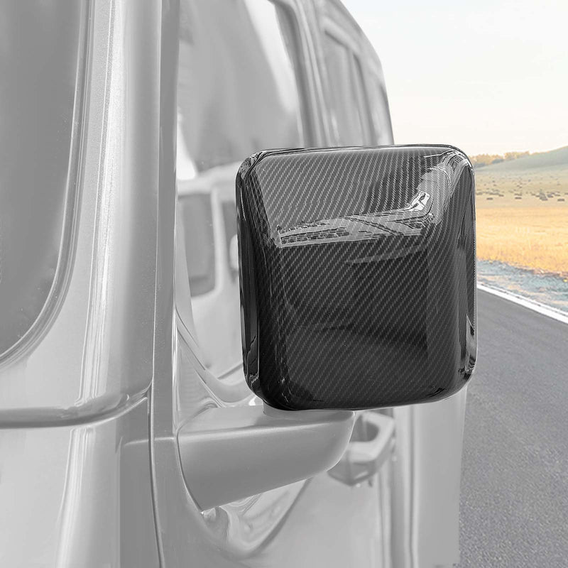 RT-TCZ for Jeep JL Side Mirror Cover Trim Carbon Fiber for Jeep Wrangler JL JLU Gladiator JT 2018-2024 Carbon Fiber Exterior Accessories 2pcs