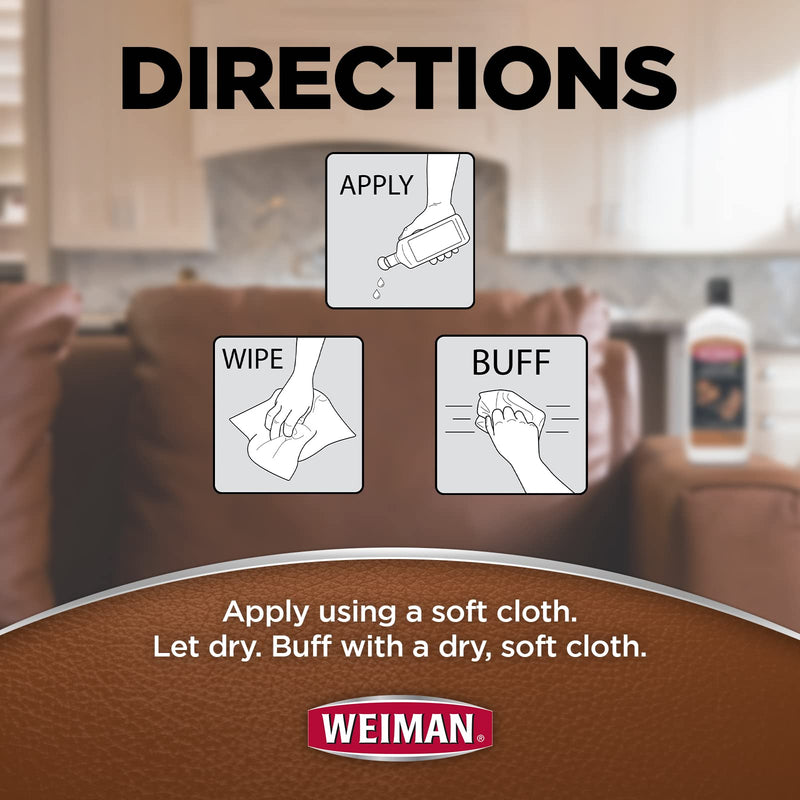 Weiman 3 in 1 Deep Leather Conditioner Cream (2 Pack) - Restores Leather Surfaces - Use on Leather Furniture, Car Seats, Shoes, Bags, Jackets, Saddles 8 Fl Oz (Pack of 2)