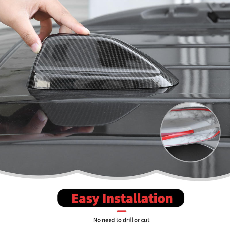 RT-TCZ Carbon Fiber Roof Antenna Cover Trim Decoration Exterior Accessories for Dodge Durango 2014-2024,for Dodge Ram 2018-2024,for Jeep Grand Cherokee 2021-2024