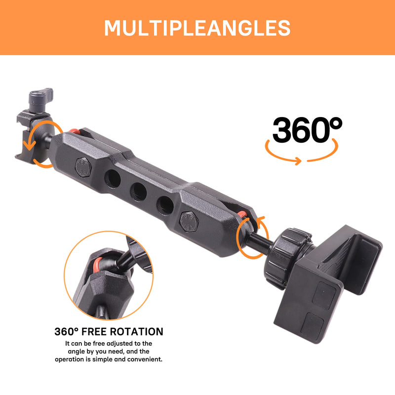 Phone & GoPro Holder-Slide Rail, Compatible with iPhone, Adjustable, Aluminum Alloy + ABS Material, Easy Installation Phone Holder - Adjustable