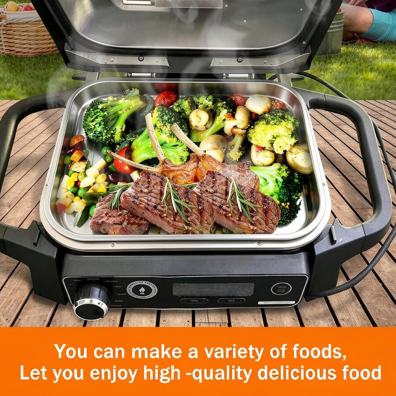 OG701 Griddle Plate Insert for Ninja Woodfire Outdoor Grills OG700 Series, Stainless Steel Griddle Pan for Ninja XSKGRDPLT Woodfire OG701 Grill Accessories 16.8" x 12.3" x 2.1"