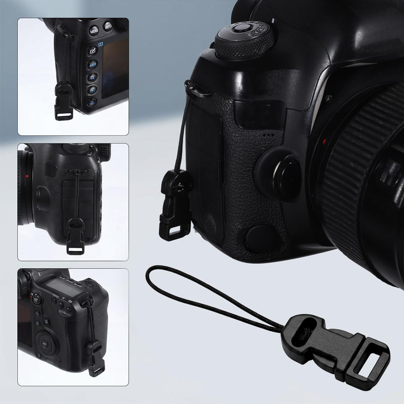 20Pcs Quick Release Camera Strap, Black QD Loops Connector Adapter Camera Quick Release Lanyard Clip Compatible for All Compact Digital Cameras Binoculars Drone Remote Control and USB Stick