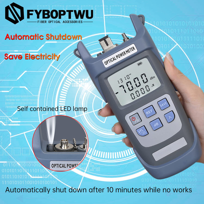1pc 3 in 1 Function Fiber Optic Tester Portable Optical Power Meter (FC/SC/ST) & VFL-10 Visual Fault Locator & LED Lighting, OPM & VFL Fiber Optic Tester, Range: (-70) dBm ~ (+10) dBm
