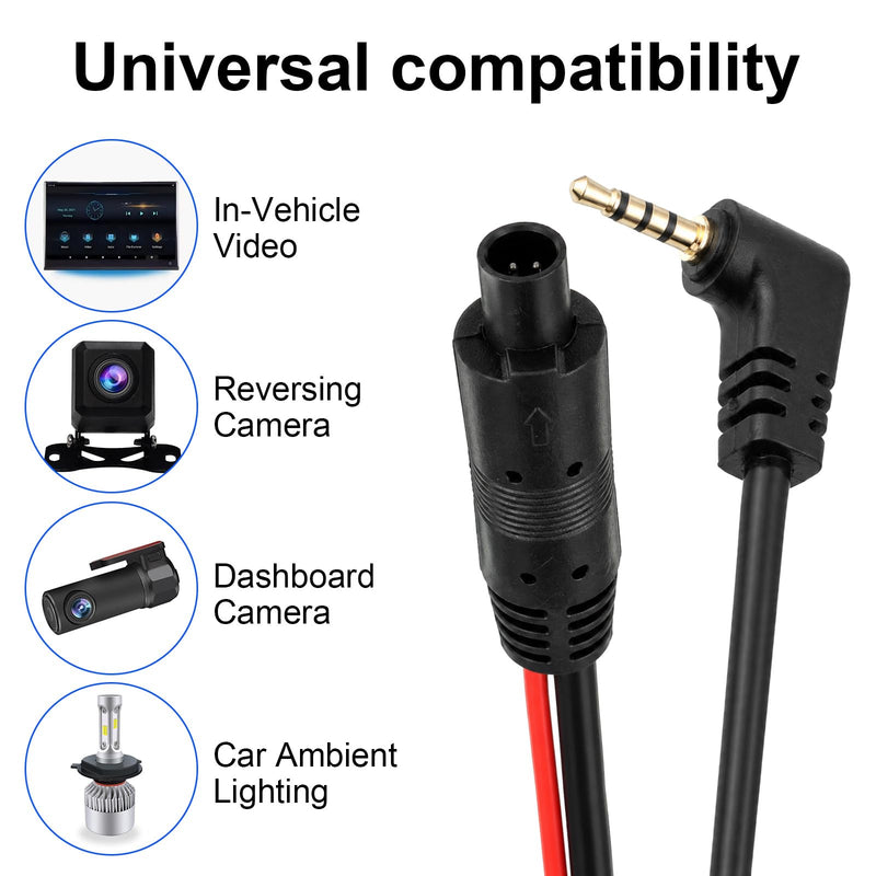 1 Pcs 31FT Backup Camera Extension Cable | 4 Pin Male to 2.5mm Male Plug, Pure Copper, 31FT Long, for Car, Truck, RV, Bus, Dash Cam, Reverse Mirror