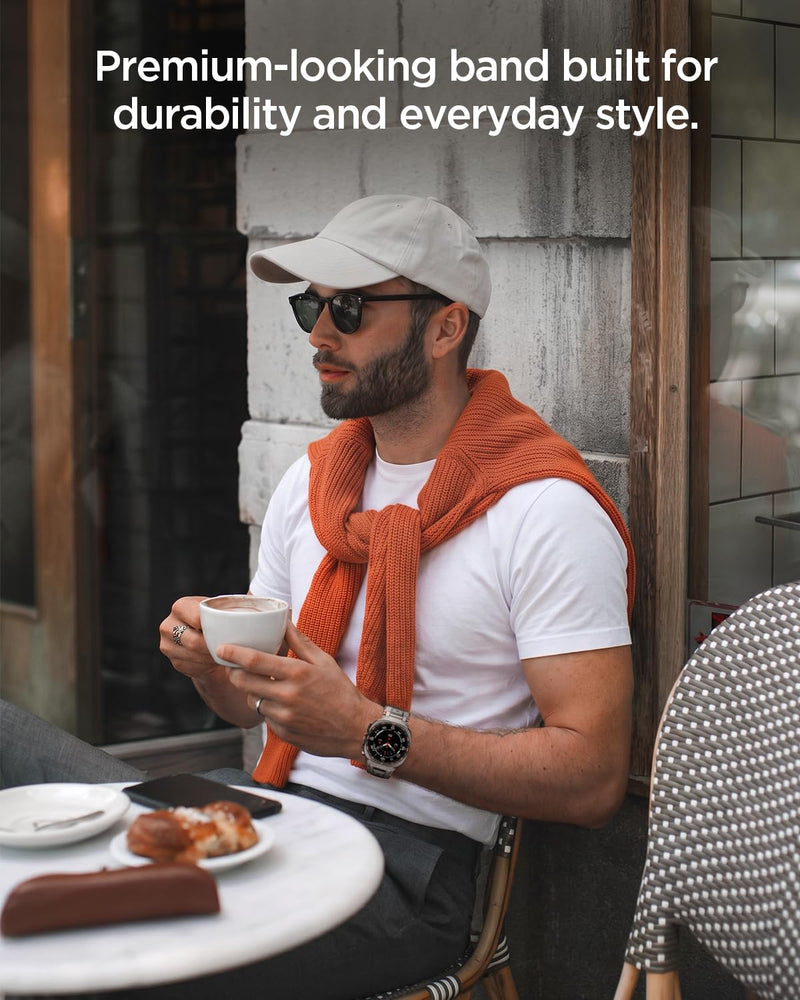 Spigen for Samsung Galaxy Watch Ultra 2/1 Band (2026/2025/2024) | Durable Metal Connector Premium Rugged Adjustable Replacement TPU Nylon Strap - Black