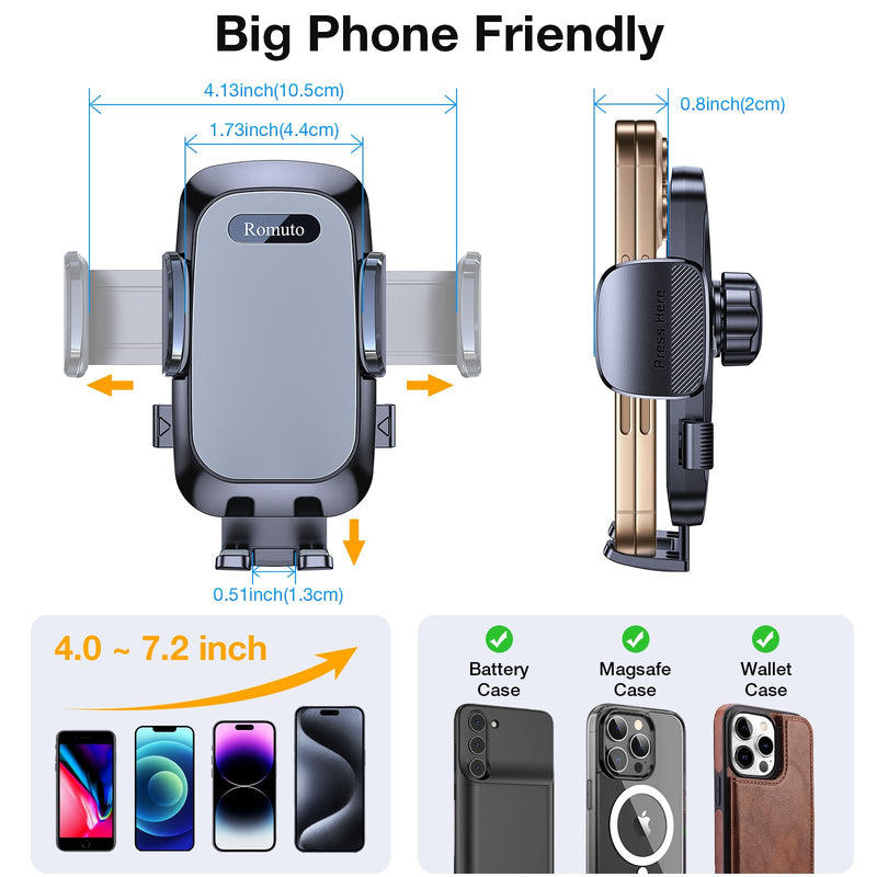 Phone Holders for Your Car Phone Holder Mount【Super Suction】Cell Phone Holder for Car Accessories for Women Men【360° Adjustable】Suction Phone Mount for Car, Shower, Mirror, Window for iPhone Samsung Gray