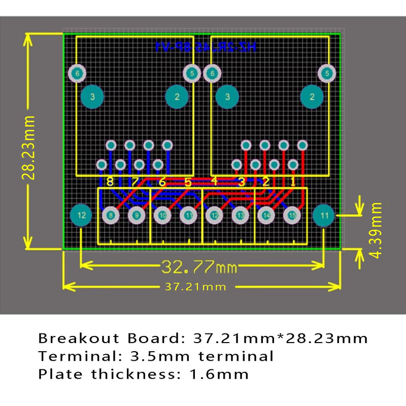 2PCS RJ45 Ethernet Dual Female Terminal Breakout Board,3.5mm Pitch 8Pin RJ45 Screw Connector Board Network Adapter Terminal Dual RJ45 interface
