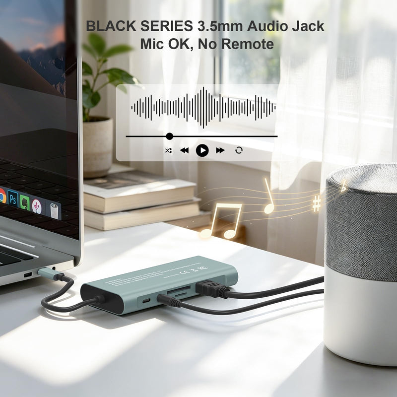 11-in-1 USB C Docking Station with 4K@30Hz HDTV, 1080P VGA, Gigabit Ethernet, 87W PD, 3 USB 3.0 *1 USB 2.0 Ports, SD/TF Card Reader, 3.5mm Audio Jack, Compatible with MacBook Pro/Air, iPad Pro