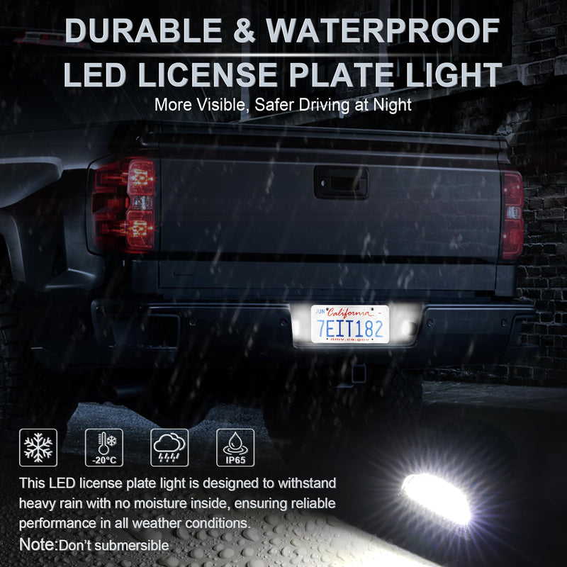 LivTee LED License Plate Light Assembly, Tag Light Fits Chevy Silverado 1500 2500 3500 1999-2013, Tahoe, Suburban, Fits GMC Sierra, Yukon XL, Fits Cadillac Escalade, Car Accessories,Xenon White(6000K)