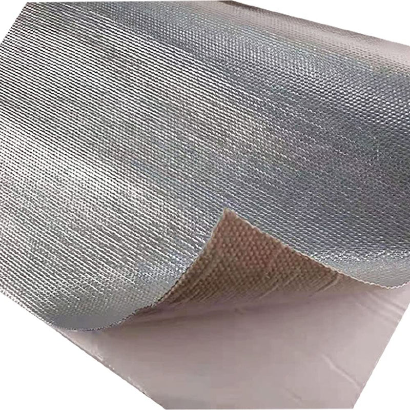 Aluminum Backed Aluminized Self Adhesive 12'' X 48’',Fiberglass Thermal Insulation Material High Temp Protection 12 x 48 Inch