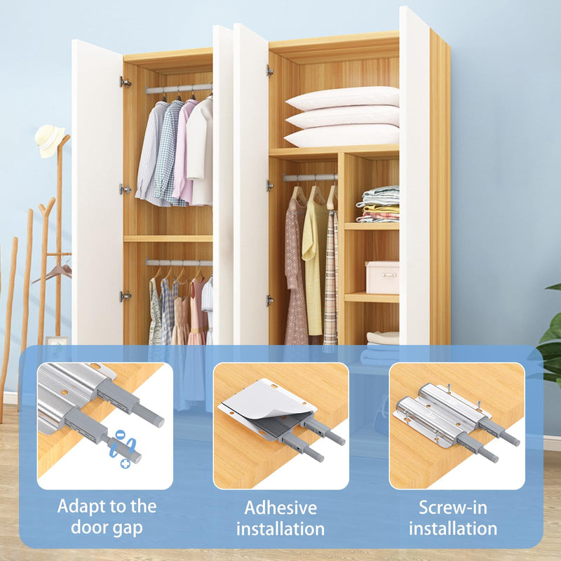 Jiayi Push Catch Metal Heavy Duty 4 Pack Double Push to Open Door Latch Touch Latches Kitchen Door Push Release Latch for Drawer Closure Door Catches Double Push Open Cabinet Hardware