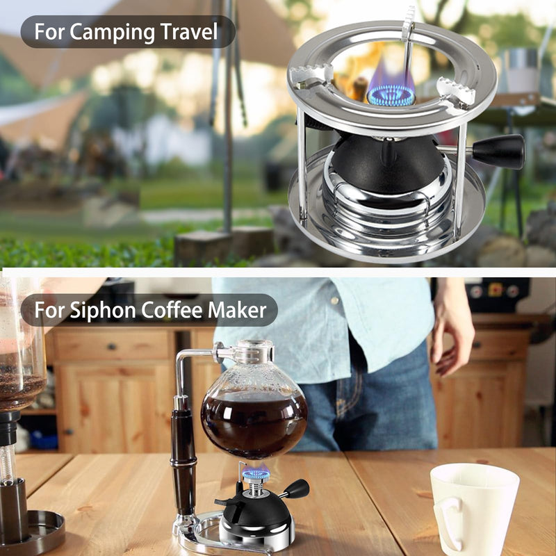 Portable Butane Burner, Mini Butane Stove for Siphon Coffee Maker, Adjustable Flame with Furnace Stand, for Picnic Camping Travel Lab Home