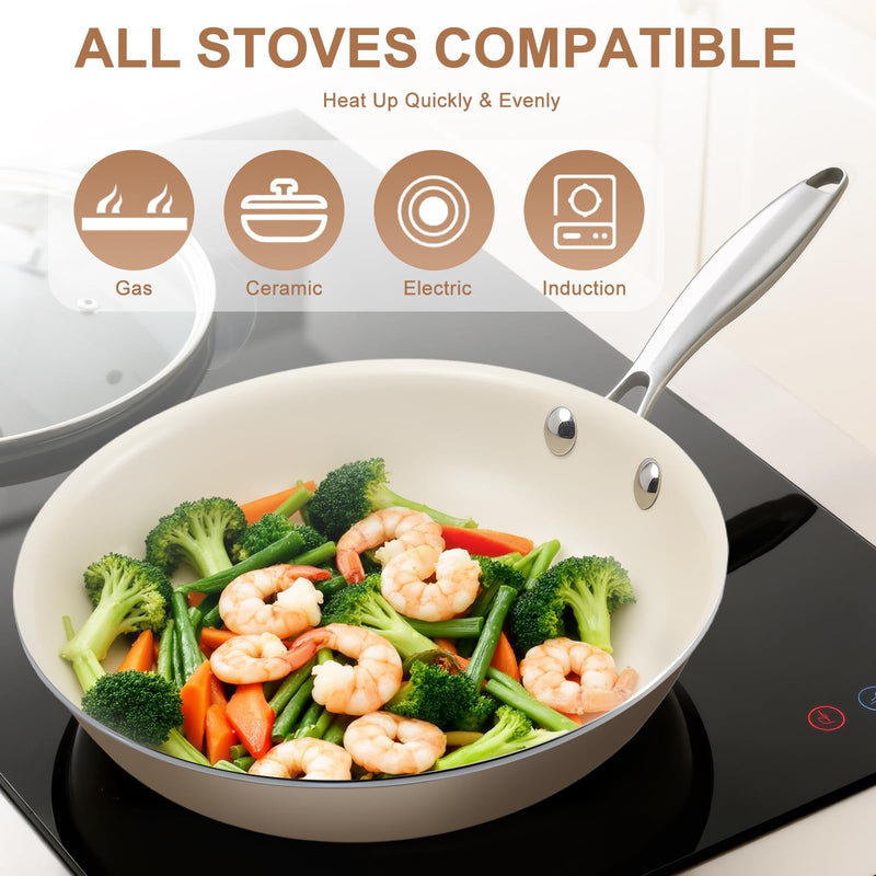 9.25" Ceramic Nonstick Pan | PFAS-Free, Easy Clean, Low-Heat Use 9.25 inch