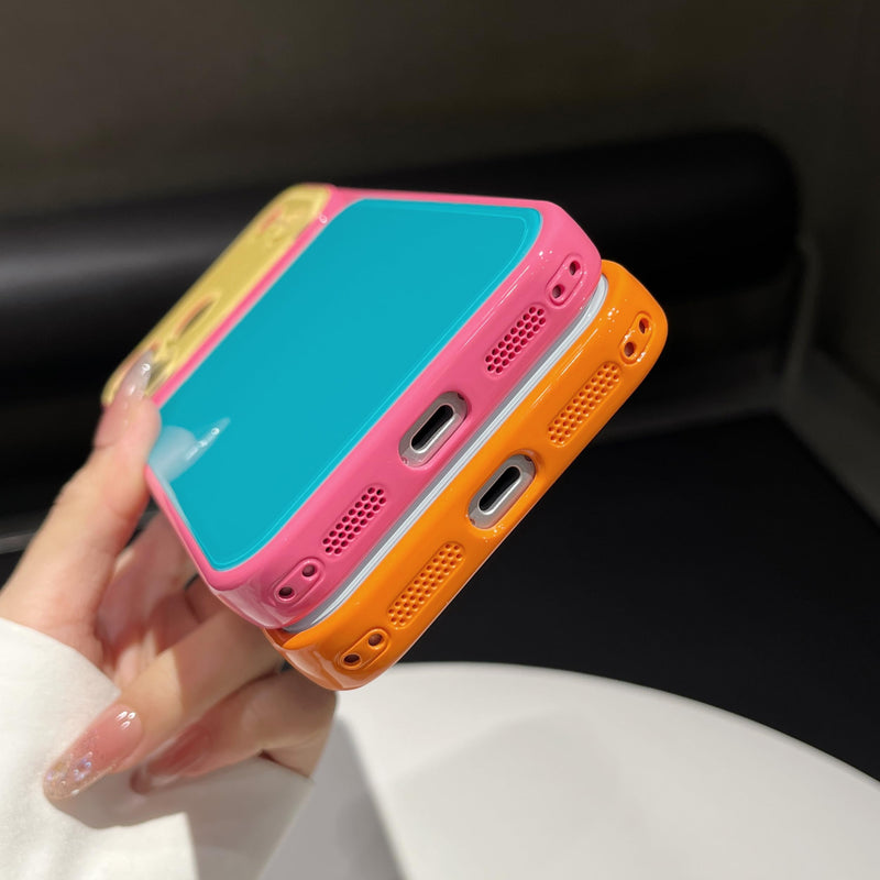 Caseative for iPhone 17 Pro Max Case, Red Yellow | Contrast Candy Color Block Crystal Camera Lens Protection