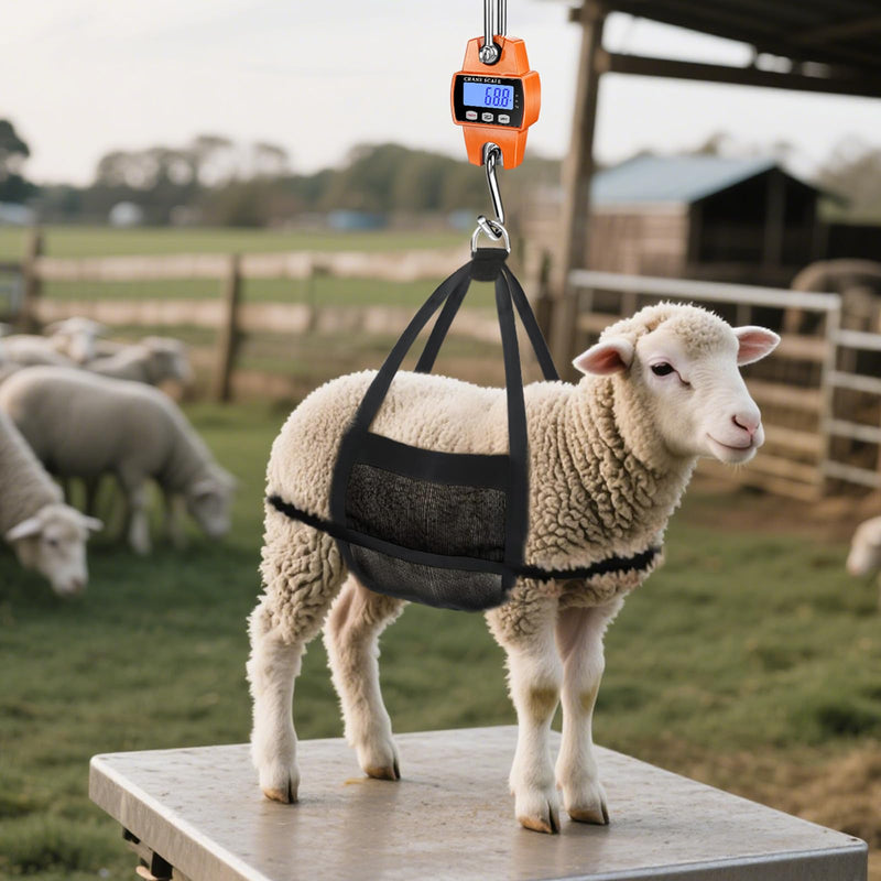 RoMech 660lb Digital Hanging Scale with Cast Aluminum Case, Handheld 300Kg Mini Crane Scale with Hooks for Farm Hunting Fishing Outdoor (Orange) Orange 660lbs