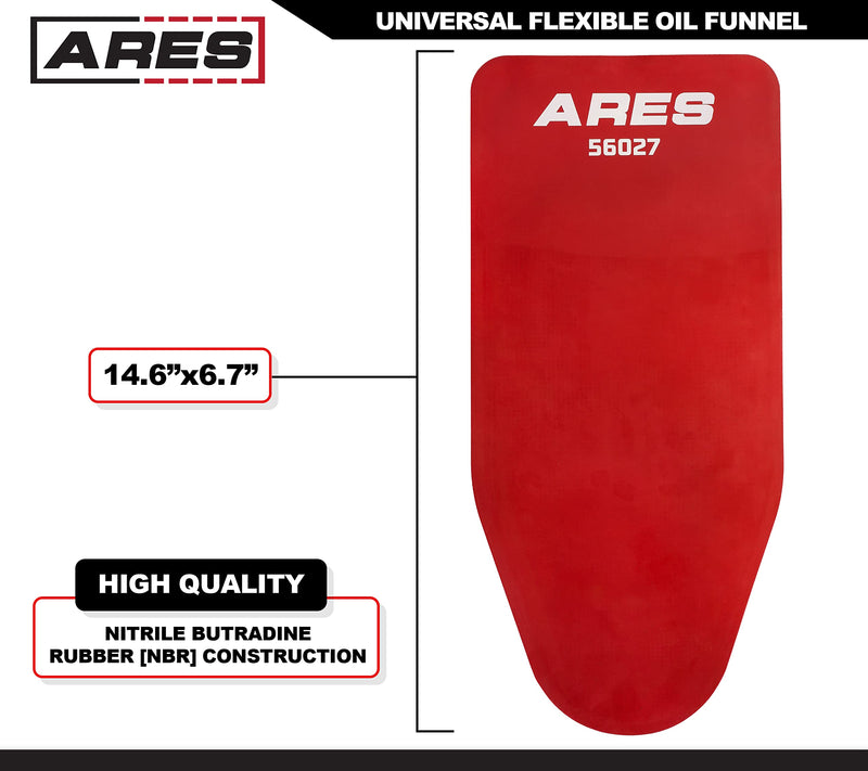 ARES 56027 - Universal Flexible Oil Funnel - Spill-Free Oil Filling - Easy to Use 1-Person Design - Fits Multiple Applications 56042 56045