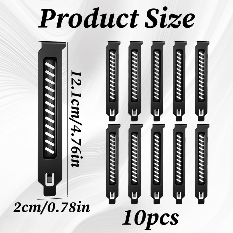 10 Pcs Pci Slot Cover,GPU Vented Covers Vented Slot Covers Black Venteds Dust Filter Bracket Expansion Blanking Plate for Computer Cases