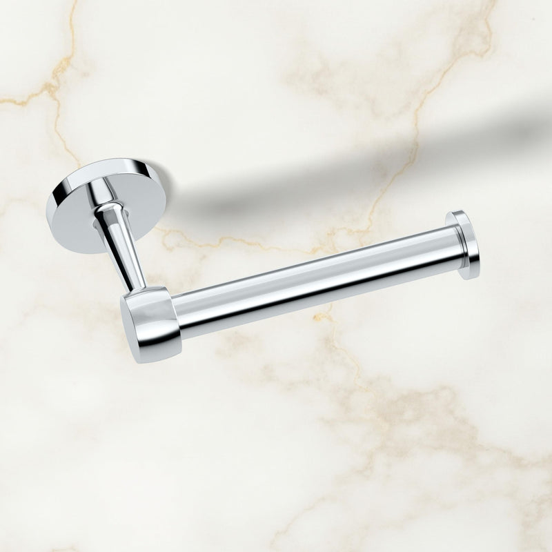 Gatco 5213 Gibson Euro Toilet Paper Holder | Modern Open Arm Wall-Mounted TP Holder | Retro Curves, Stylish Decorative Hardware, Heavy Duty Metal, EZ Ancor Mounting | Chrome Finish Modern Chrome