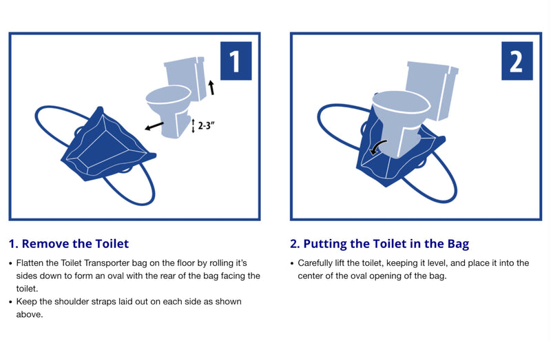 Toilet Bag - Lift, Carry, Store, Service & Remove Toilets | Professional Plumber Carrying Bag | Plumbing Tools & Parts - Flapper, Fill Valve, Flush Handle, Snake, Repair Kit & Wax Ring Plain White Bag