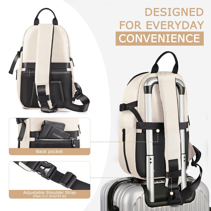 TAAOKA Camera Sling Bag for Photographe – Waterproof Crossbody Camera Bag with Fast Access Pockets, DSLR Cute Camera Bag for Nikon/Sony/Canon (Beige) Beige Medium 9.06 x 5.12 x 15.16 inches