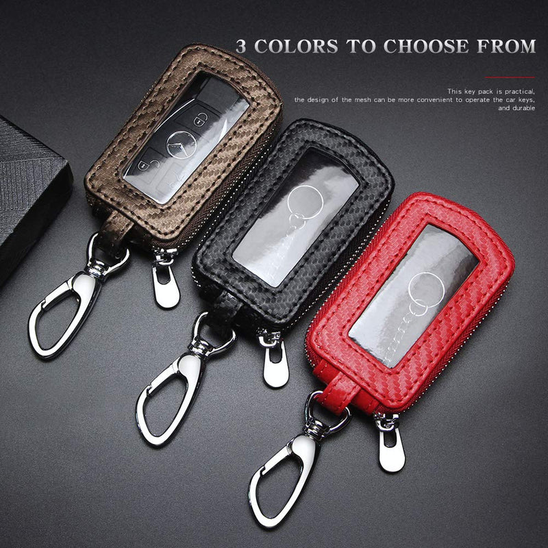 Universal Premium Car Key Fob Case Genuine Leather Car Smart Key fob Holder for Remote Key Fob Universal A-black-2