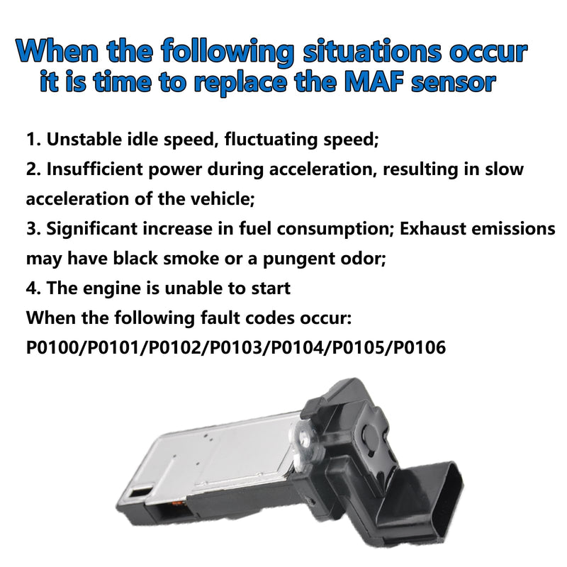 Mass Air Flow Sensor Compatible with Chevry Silverado Suburban Impala Malibu Camaro GMC Sierra Yukon Buick Regal Traverse Enclave Cadillac Escalade, MAF Meter Sensor Replace for 23262343