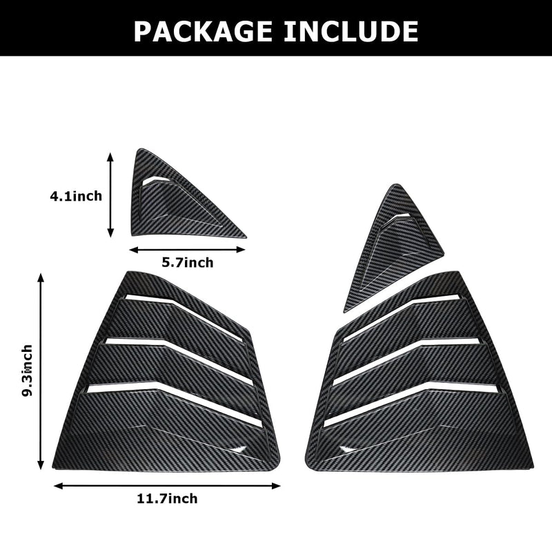 Rear Side Window Louvers Compatible for Toyota Camry 2025 Accesories for Toyota Camry 9th Gen Sport Style Air Vent Cover (Carbon Fiber) Carbon Fiber
