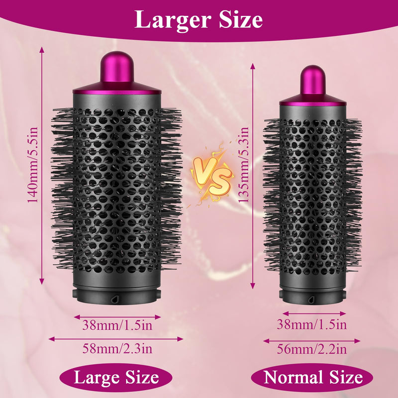  [AUSTRALIA] - ExcellaElite Round Volumizing Brush for Dyson Airwrap Hair Styler, Large Detachable Barrels Round Brushes Hair Styling Tool, Volumizer Attachment Tool for Limp Flat Hair, Rose
