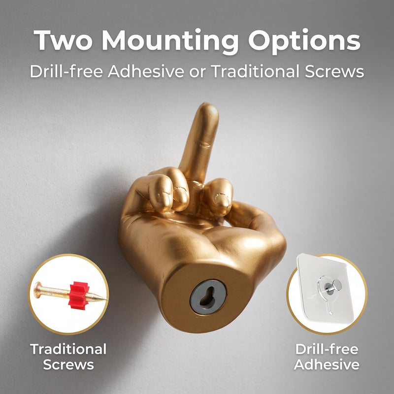 Middle Finger Toilet Paper Holder, Fun Wall Mount Toilet Paper Holder Key Holder, Jewelry Storage Fun Statues Sculptures, Bathroom Toilet Tissue Roll Paper Storage Holder