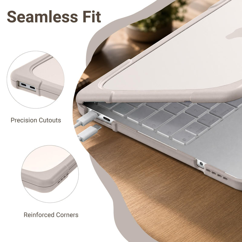 MOSISO Compatible with MacBook Neo Case 13 inch 2026 A3404 A18 Pro Chip | Heavy Duty Shockproof Protective Hard Shell with Fold Kickstand&Keyboard Cover&Screen Film&Type C, Khaki