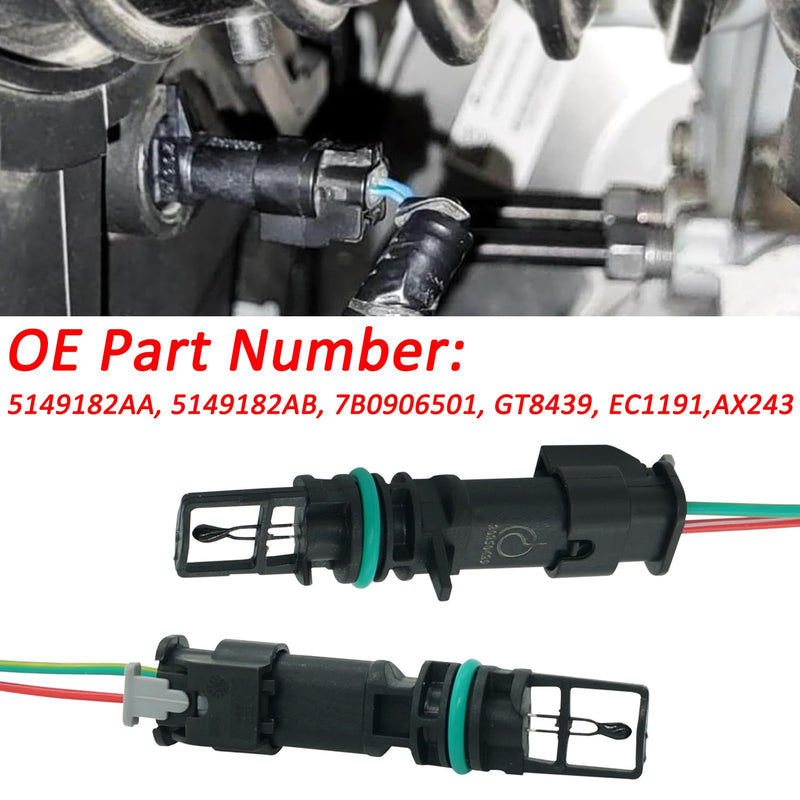 Air Charge Temperature Sensor & Connector Harness Pigtail for Chrysler Dodge Avenger Challenger Charger Durango Grand Caravan Journey Jeep RAM IAT 2011-2024 Replaced OE# 5149182AA, 5149182AB