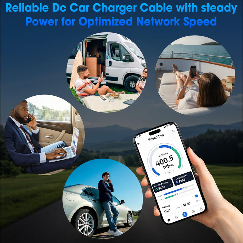 Starlink Mini 105W Car Charger, 12V/24V to 30V DC-DC Step-Up Booster, Stable Regulated 30V Output with Real-Time Voltmeter, Waterproof Power Cable for Starlink Mini Satellite System