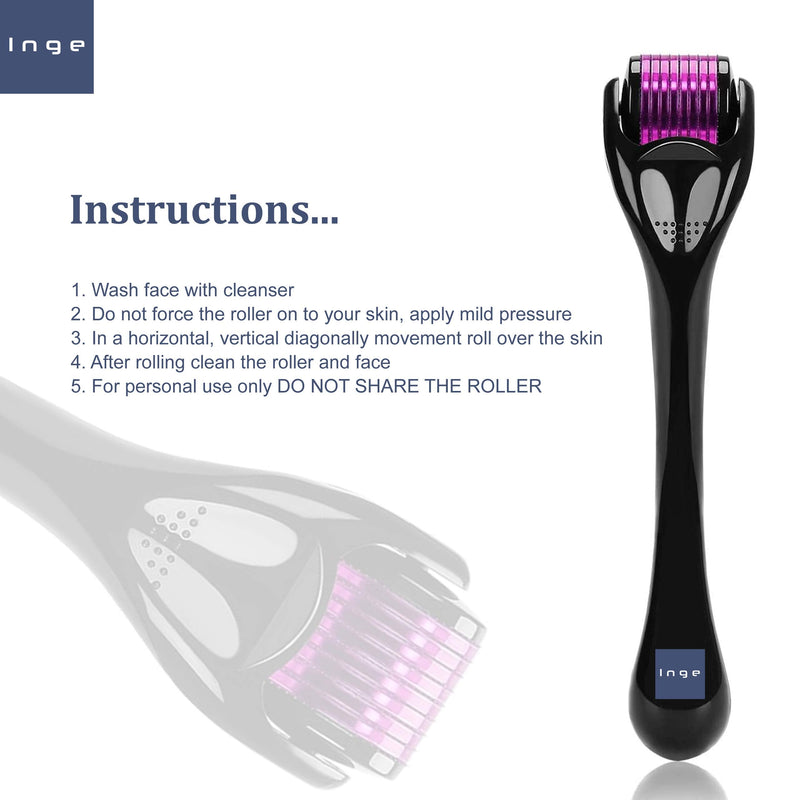 0.5mm Derma Roller for Hair Growth & Skin – Titanium Microneedling Roller for Facial & Beard Care, Anti-Aging & Hair Loss Treatment