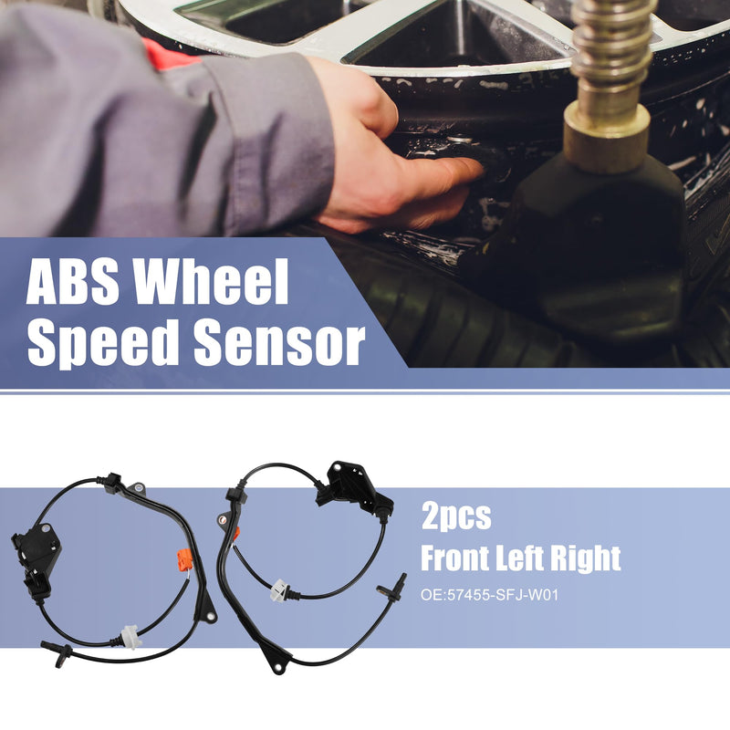 uxcell 2 Pcs Front Left Right ABS Sensor Wheel Speed Sensor No.57455-SFJ-W01 for Honda Odyssey 3.5L 2005-2008