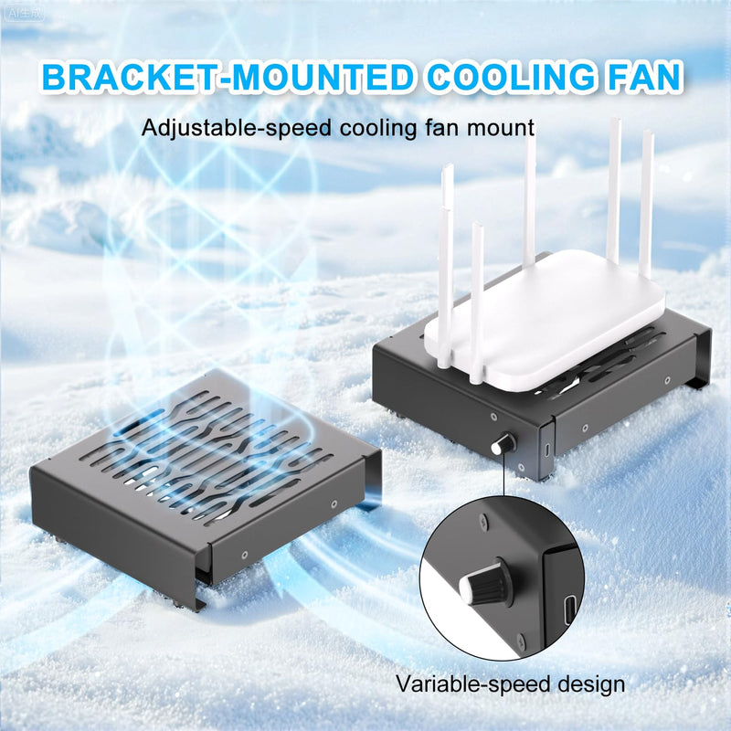 Quiet 120mm USB Fan, Aluminum Stand with Cooling Fan, Compatible with Mac mini - Desktop Organizer for Router, TV Box, Mini PC, Switch- Heat Dissipation Design for Home/Office Use (TF-120) TF-120