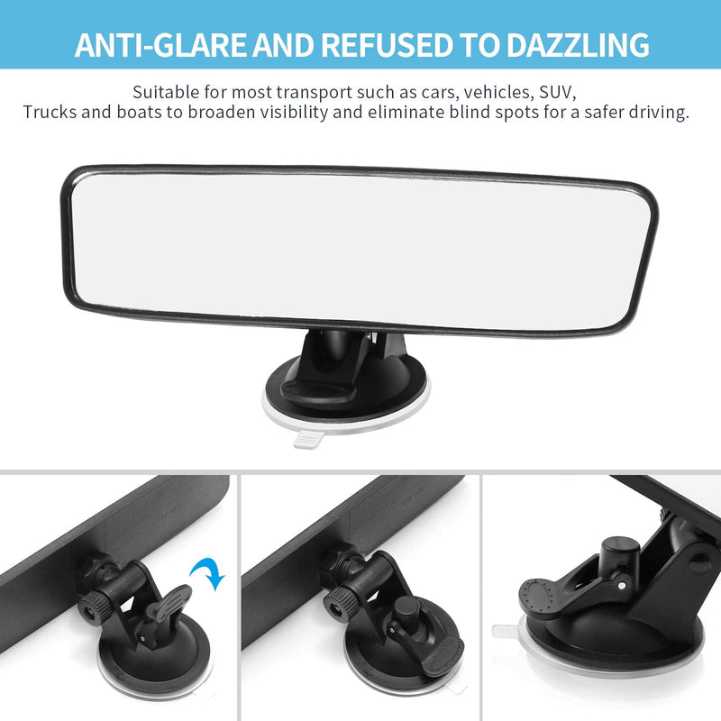 Rear View Mirror, Adjustable Car Interior Rear View Mirror Car Seat Child Safety Mirror for Universal Cars Trucks SUV-9.64 x 2.6 inch (White) White