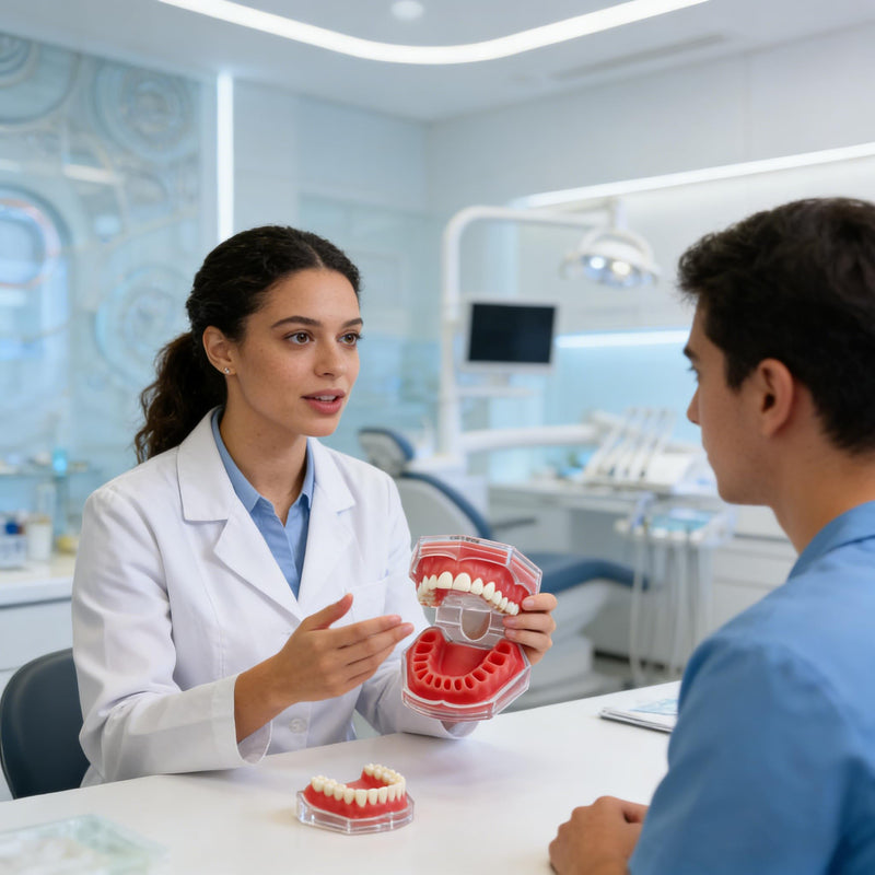 Standard Dental Demonstration, YOUYA DENTAL Teeth Model Teaching Model Study Tool Soft Gums Teaching Dental Mode with 28 Removable Teeth Red Gum-28 removable